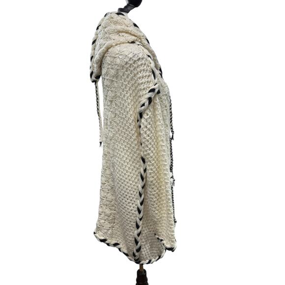 Smythe x Augden Sweater Size XS Long Oversized Open Knit Crochet Alpaca Wool - Picture 9 of 14